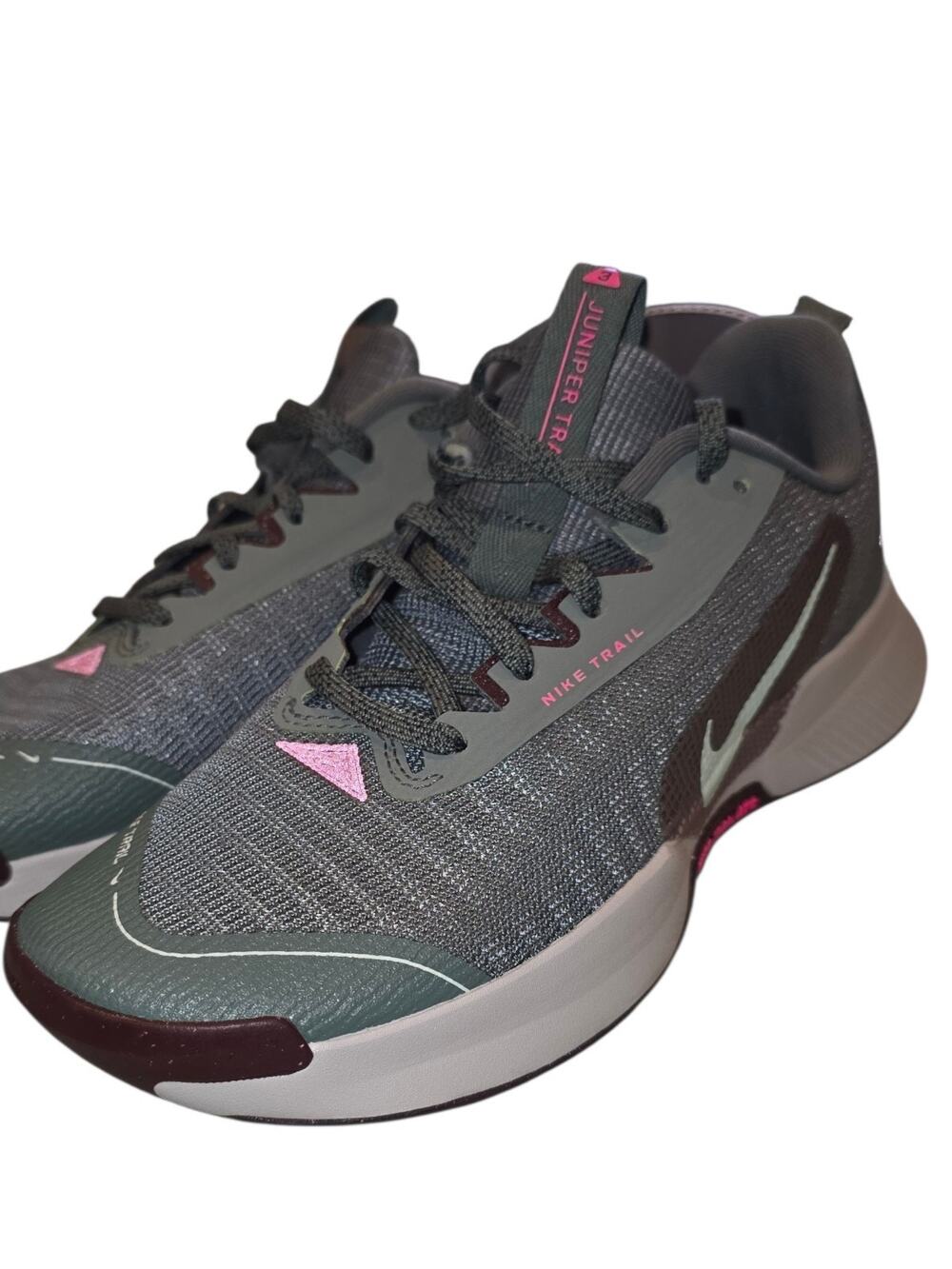 Nike Juniper Trail 2 Running Shoes Womens Size 6 Gray Green Pink Athletic